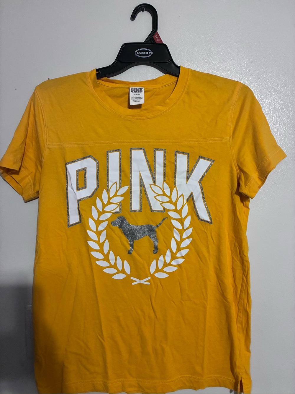 PINK Victoria's Secret Yellow Crewneck Tee Medium
